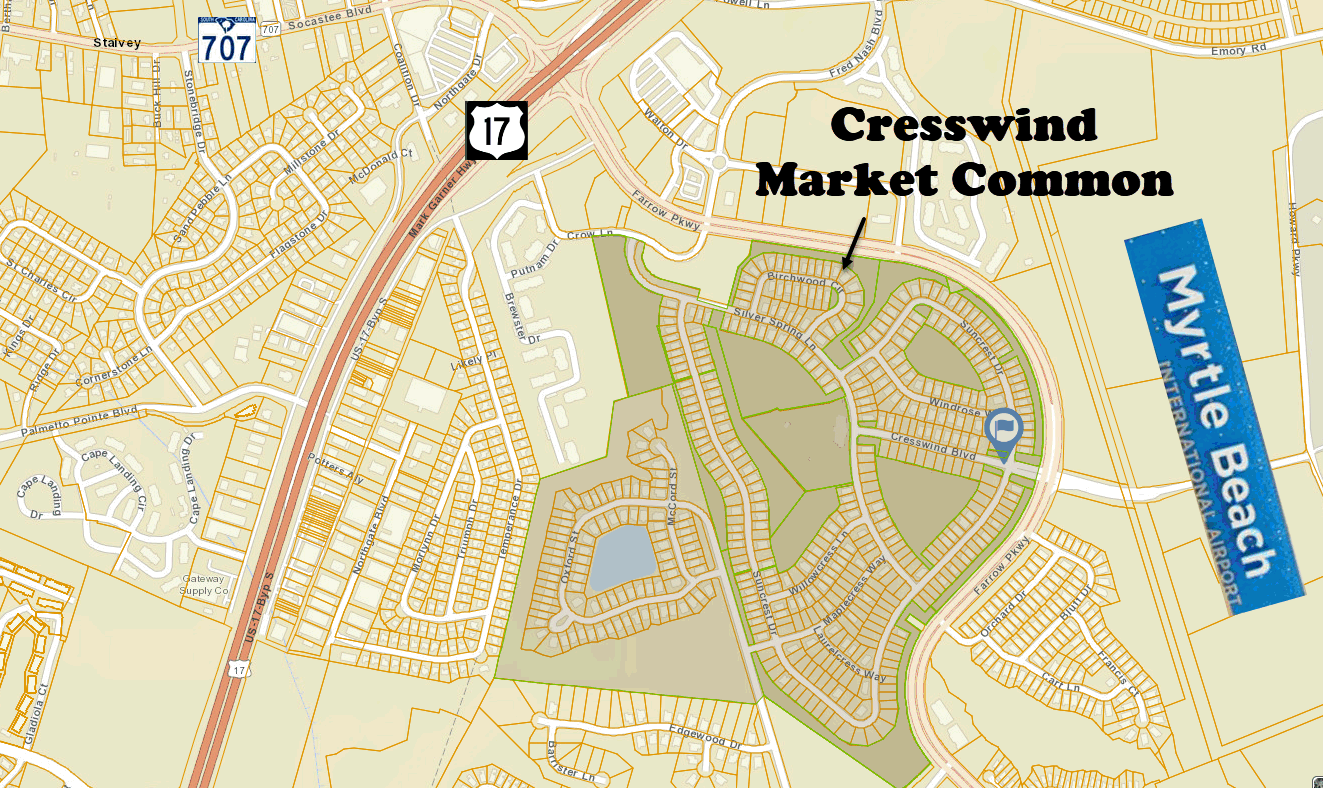 Cresswing Market Common 55 plus community in Myrtle Beach